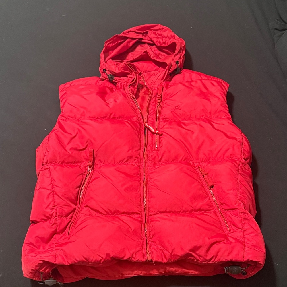 Old Navy Red Puffer Vest with Hood